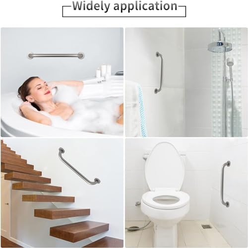 ELLO&ALLO Brushed Nickel Bathroom Shower Grab Bar, Home Care Bath Handrail (12 Inch)