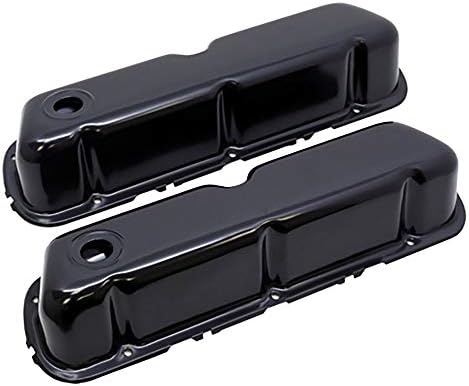 Steel Valve Covers Fits 1962–85 Ford SB 260‑289‑302‑351W – Smooth – 1 Hole – Black