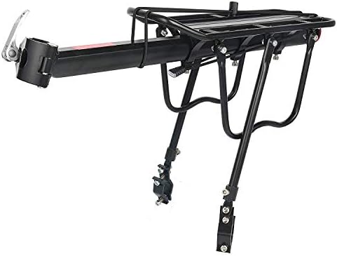 Amarine Made Bike Rear Rack 110 Lbs Capacity Aluminum Alloy or Iron Bicycle Rear Rack Adjustable Pannier Bike Luggage Cargo Rack Quick Release