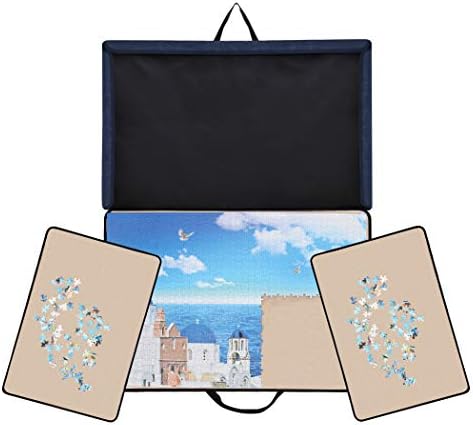 Becko US 1000 Piece Puzzle Board, Portable Case with Trays & Attached Cover