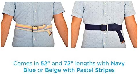 NOVA Medical Gait Belt 72” – Metal Buckle Transfer Belt for Patient Mobility, Striped Cotton, Adjustable Walking Assist for Elderly, Caregivers & Nurses – Durable, Washable, Portable with Bag