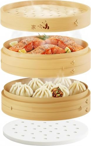 54-Piece Bamboo Steamer Basket Set, 10 Inch for Delicious, Authentic Meals