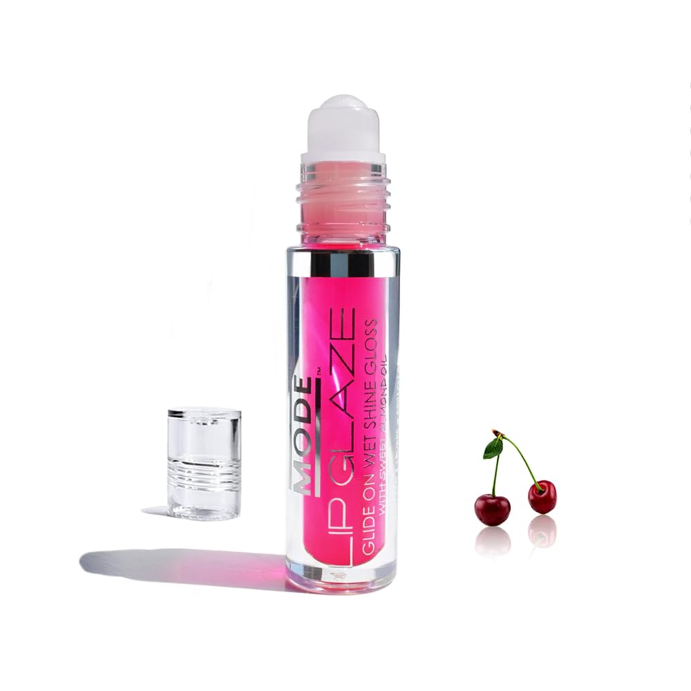 MODE Lip Glaze Cotton Candy Flavored Lip Gloss, Hydrating Sheer Wet Shine, Skincare Fruit Oils