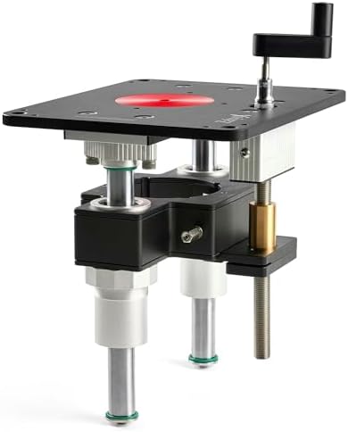 ZahyoX Router Lift System Full Set with 9-1/4" x 11-4/5" Aluminum Plate, Insert Ring, Hex Keys. Router Lift System for Woodworking