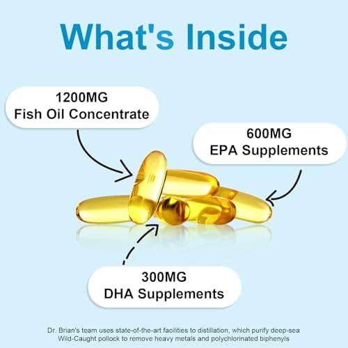 Dr.Brian Fish Oil Supplement 130 Softgel, Highly Absorbed rTG Mini Omega 3 Fish Oil Capsule with EPA/DHA Fatty Acids Vitamin D E