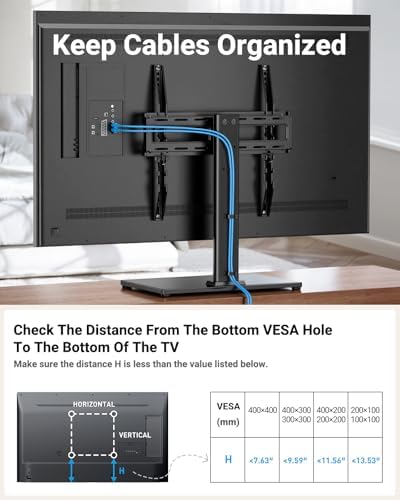 PERLESMITH Universal TV Stand Legs for 32-70 inch TVs up to 99 lbs, Height Adjustable Tabletop Television Stand Mount, Universal TV Base for Livingroom & Bedroom, VESA 400x400mm PSTVS04-N2