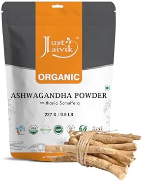 100% Organic Ashwagandha Powder- Withania Somnifera- USDA Certified Organic- 227g (0.5 LB) 8 oz - Ayurvedic Herbal Supplement That Promotes Vitality