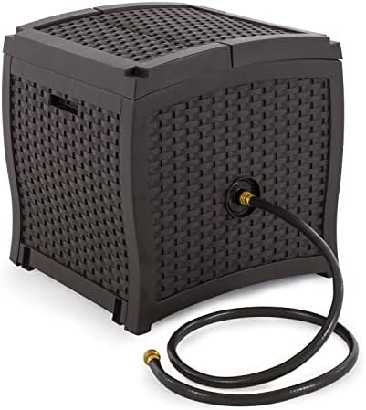 Suncast Hose Reel with Smart Trak Hose Guide, Water-Tight Connection, Durable Resin Construction, 225' Hose Capacity, Brown, Made in the USA