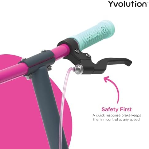 Yvolution Fliker A3 Drift Scooter, 3 Wheels Kids Wiggle Scooter, Foldable, Handbrake, Caster Wheels, for Boys and Girls Aged 7+ Years Old