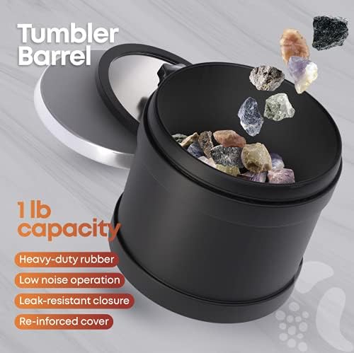 Dan&Darci Advanced Professional Rock Tumbler Kit - with Digital 9-Day Polishing Timer & 3 Speed Settings - Turn Rough Rocks into Beautiful Gems :