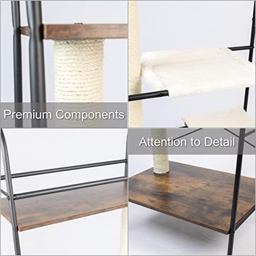 PetFusion VersiCLimb Cat Climber, Tall Scratching Post with Hammock Tower