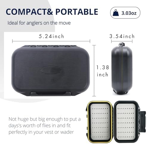 Maxcatch Waterproof Fly Box for Fly Fishing Double Sided Foam Insert (2PCS Easy Grip Foam)