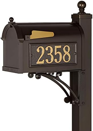 Whitehall Products Deluxe Mailbox Package, Aluminum, French Bronze - Includes Side plaques (Order Form Will be with delivery)