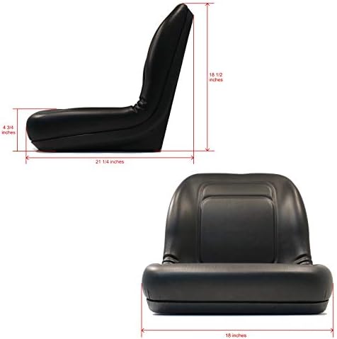 Lawn Mower, Garden Tractor UTV / ATV Seat Black High Back Vinyl Universal Mount B1LGT100BL