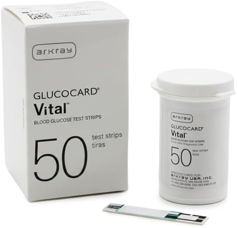 ARKRAY GLUCOCARD Vital Blood Glucose Test Strips – No Coding Required, Fast 7-Second Results