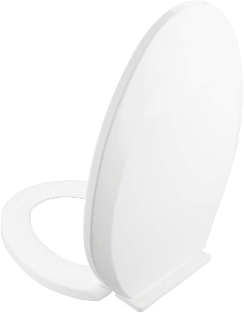 Renovators Supply Manufacturing Plastic Soft Close Toilet Seat Elongated Quiet-Close Lid, Contoured Seat, Easy to Install and Clean, Grip-Tight Bumpers with Adjustable Mounting Hardware, Black