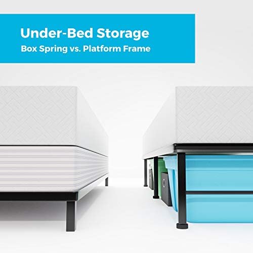 Linenspa Folding Metal Platform Bed Frame - Easy Assembly - Sturdy Steel - No Box Spring Needed - Underbed Storage - Mattress Foundation - 14" High