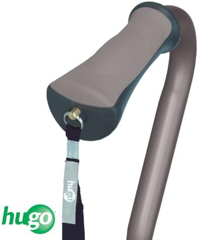 Hugo Mobility Adjustable Offset Quadpod Cane with Stable Tip, Smoke | Offset Quadpod Cane Features an Ultra Stable Tip for Confident, Everyday Walking Support and Balance