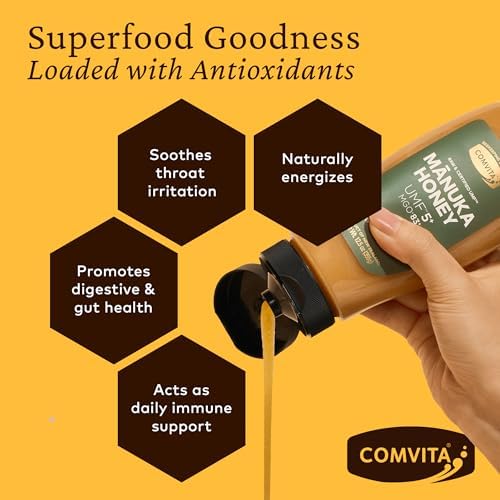 Comvita Manuka Honey UMF 5+ (MGO 83+) Pure, Unpasteurized - 1Kg (32.5 Oz) | Raw Manuka Honey New Zealand, Superfood for Immune Health, Use in Tea, Wild, Monofloral, Non-GMO