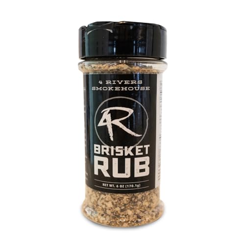 4 Rivers - Smokehouse Brisket Rub - Dry Rub Seasoning for Roasting, Slow-Cooking or Grilling - Premium Blend - Multi-Regional Recipe - Premium Ingredients - 6 oz | Seasoning for Roasting, Slow-Cooking or Grilling, Premium House-Made Blend, Multi-Regional…
