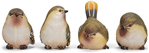 RAZ Imports Striped Wing Bird 2.5 x 2.25 inch Resin Decorative Tabletop Figurine Set of 4