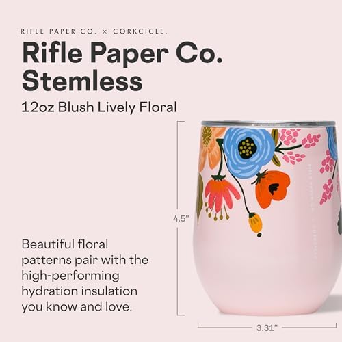 Corkcicle x Rifle Paper Co. 12 oz Insulated Tumbler, Blush Lively Floral