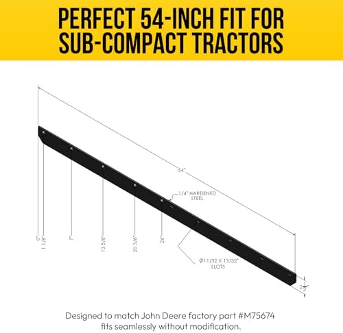 USA Made Heavy Duty 54" Snow Plow Blade Edge with Mounting Equipment | Wear Bar Cutting Edge Replacement | 4-6x Longer Life Than Factory Blade