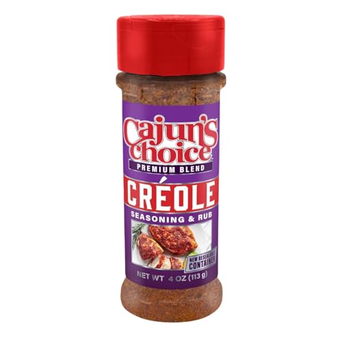 Cajun's Choice Blackened Seasoning - 2.75 oz Jar, Pack of 2, All Natural, Low Salt, Gluten-Free - Authentic Louisiana Spice for Fish & BBQ | Low-sodium, all-natural seasoning and rub for fish, seafood, chicken, pork, steak, vegetables and salads.