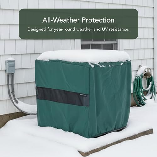 Covermates Classic Heavy-Duty Air Conditioner Cover - Durable All-Weather Protection for Outdoor Central AC Units - Water-Resistant 12-Gauge Vinyl Shell, 26W x 26D x 32H, Green