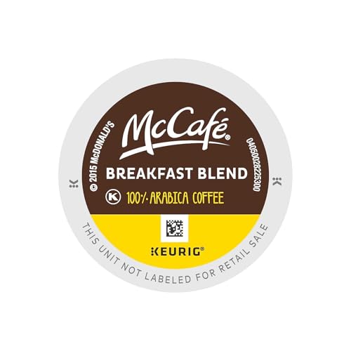 McCafe Breakfast Blend Coffee, Keurig Single Serve Keurig K-Cup Pods, Light Roast, 96 Count (4 Packs of 24)