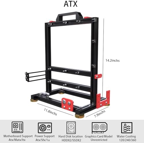 DIY Aluminium Pc Open Case Computer Chassis Test Bench Support Water Cooling Support Server Chassis Support Itx Matx ATX Eatx (2.M-ATX)