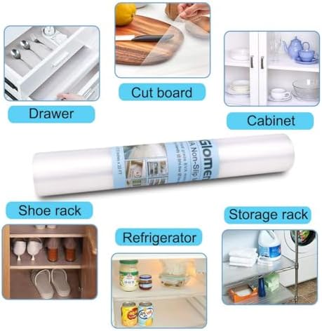 Shelf Liner, Non-Slip Cabinet Liner, Washable Oil-Proof for Kitchen Cabinet, Shelves, Refrigerator, Storage, Desks, 12 Inches x 20 FT