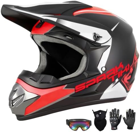 Youth Kids Dirt Bike Motocross Helmet DOT Approved Cool Tiki Graphic