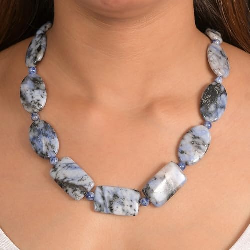Sodalite 380.00 ctw Beaded Necklace in Platinum Over 20 Inches