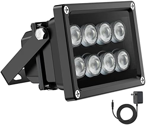 Univivi 8-LEDs IR Illuminator 850nm Infrared Flood Light for Night Vision | Long Range Infrared Illuminator for Security Camera