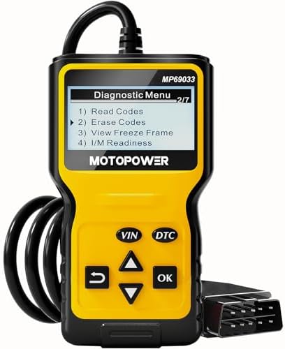 MOTOPOWER MP69033 Car OBD2 Scanner Code Reader Engine Fault Scanner CAN Diagnostic Scan Tool for All OBD II Protocol Cars Since 1996, Yellow