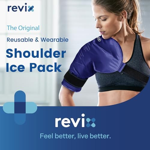 REVIX Shoulder Ice Pack Wrap for Rotator Cuff, Reusable Gel Cold Pack