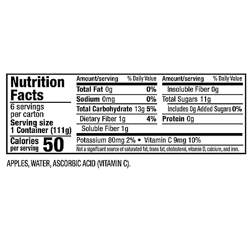 Mott's No Sugar Added Applesauce, 3.9 oz cups, 6 count