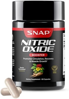 Snap Supplements Nitric Oxide Booster for Men & Women, 60 Vegan Capsules