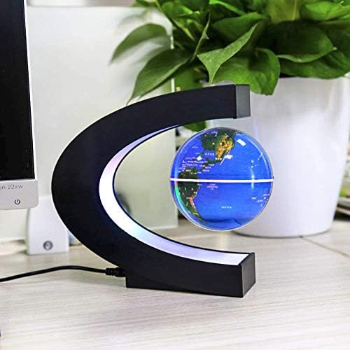 Magnetic Levitating Globe with LED Light | Cool Tech Gift for Men Father | Boys Birthday Gifts for Him | Floating Globes World Office Desk Accessories Tech Gadgets Home Decor Display- Black