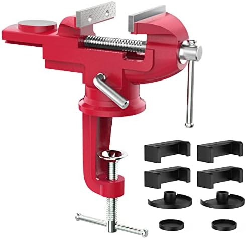 Housolution Universal Table Vise 3 Inch, 360°Swivel Base Bench Clamp