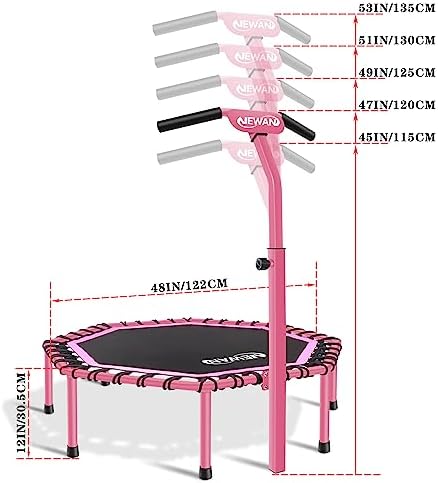 Newan 48" Fitness Trampoline with Adjustable Handle Bar