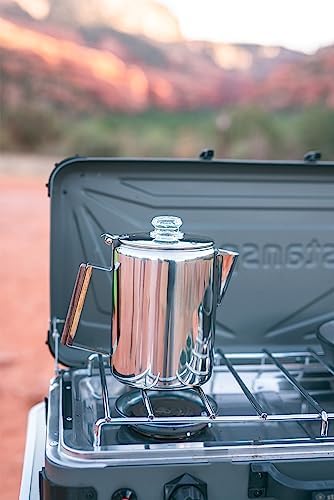 Stansport Stainless Steel Percolator Coffee Pot 9 Cups (276-9), Silver