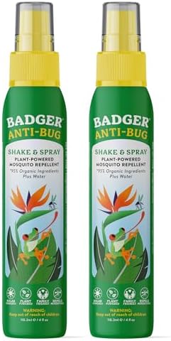 Badger Bug Spray, 3-Hour DEET-Free Mosquito Repellent, Family Friendly, Citronella & Organic Essential Oils, Natural & Vegan Insect Repellent Spray, 4 fl oz Aluminum Bottle