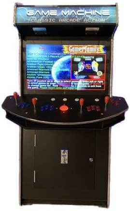 Full Size Commercial Grade Upright Standup Arcade Machine 4 Player 4600 Classic Games 32 inch Screen Black