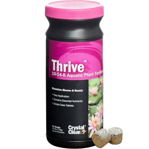 CrystalClear Thrive Pond Plant Food, Fish Safe Fertilizer, 200 Tablets | For aquatic water gardens, nutrients boost lily & lotus flower bloom and root growth