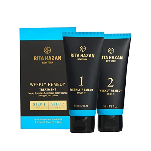 Rita Hazan Two Step Weekly Remedy Cream Kit - Deeply Hydrating & Restorative for Color Treated Hair - Hair Cream for Frizzy Hair - Hair Treatment