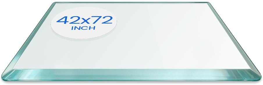 24" x 48" Rectangle Glass Table Top, 1/4" Thick Clear Tempered Replacement Glass, Flat Polished Edge & Eased Corners for Coffee, Dining, Patio Tables & Furniture Protection