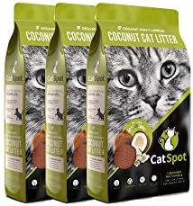 CatSpot Non-Clumping Litter: Coconut Cat Litter, All-Natural, 100% Organic, Biodegradable, Lightweight & Dust-Free (Non-Clumping, 3 Bags)