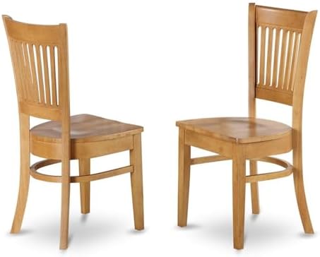 East West Furniture VAC-ESP-W Vancouver Kitchen Dining Chairs - Slat Back Wood Seat Chairs, Set of 2, Espresso